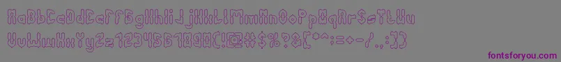 AntiqueRetroHollow Font – Purple Fonts on Gray Background