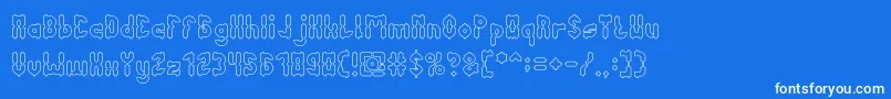 AntiqueRetroHollow Font – White Fonts on Blue Background