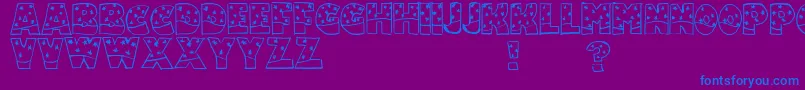 フォントSnowfall – 紫色の背景に青い文字