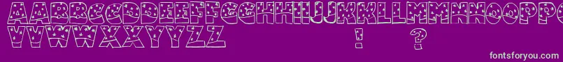 Snowfall Font – Green Fonts on Purple Background