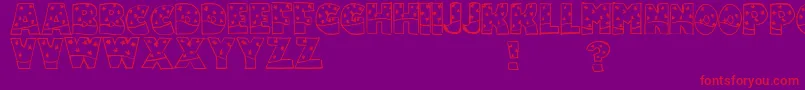 Snowfall Font – Red Fonts on Purple Background