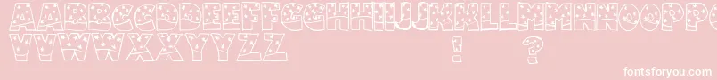 フォントSnowfall – ピンクの背景に白い文字