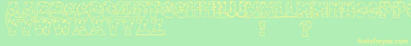 Snowfall-fontti – keltaiset fontit vihreällä taustalla