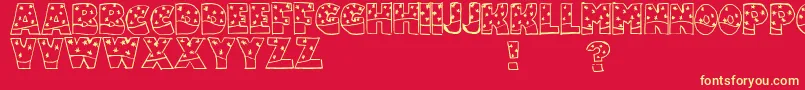 Snowfall Font – Yellow Fonts on Red Background