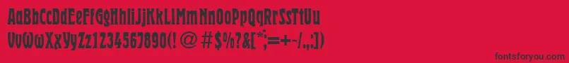 フォントHermanRegularDb – 赤い背景に黒い文字