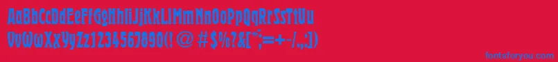 フォントHermanRegularDb – 赤い背景に青い文字