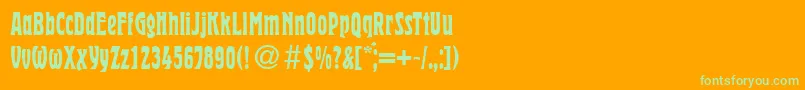 HermanRegularDb Font – Green Fonts on Orange Background