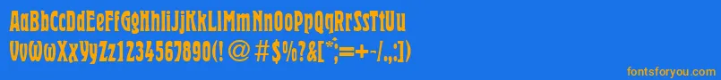 HermanRegularDb Font – Orange Fonts on Blue Background