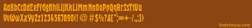 Fonte HermanRegularDb – fontes laranjas em um fundo marrom