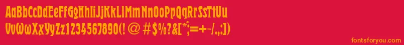 HermanRegularDb Font – Orange Fonts on Red Background
