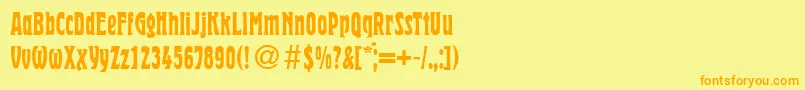 HermanRegularDb Font – Orange Fonts on Yellow Background