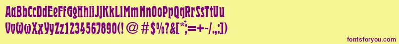 HermanRegularDb Font – Purple Fonts on Yellow Background