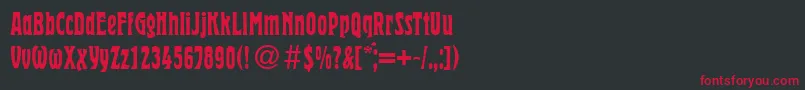 Шрифт HermanRegularDb – красные шрифты на чёрном фоне