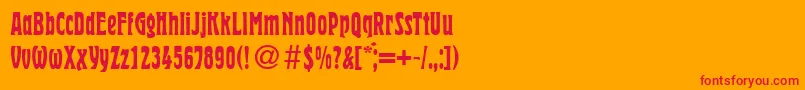 フォントHermanRegularDb – オレンジの背景に赤い文字