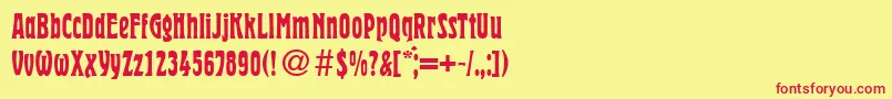 HermanRegularDb Font – Red Fonts on Yellow Background