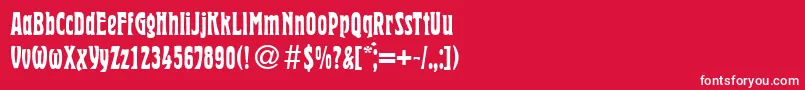 フォントHermanRegularDb – 赤い背景に白い文字