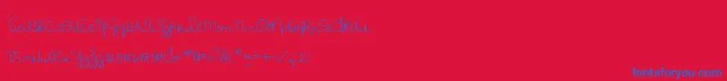 MtfLolisHandwriting Font – Blue Fonts on Red Background