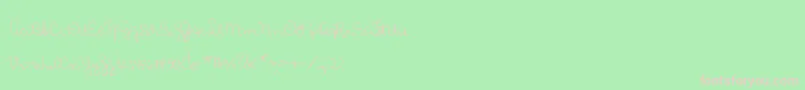 Czcionka MtfLolisHandwriting – różowe czcionki na zielonym tle