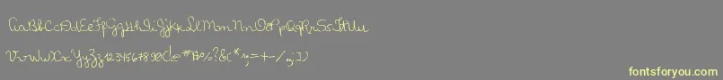 MtfLolisHandwriting Font – Yellow Fonts on Gray Background