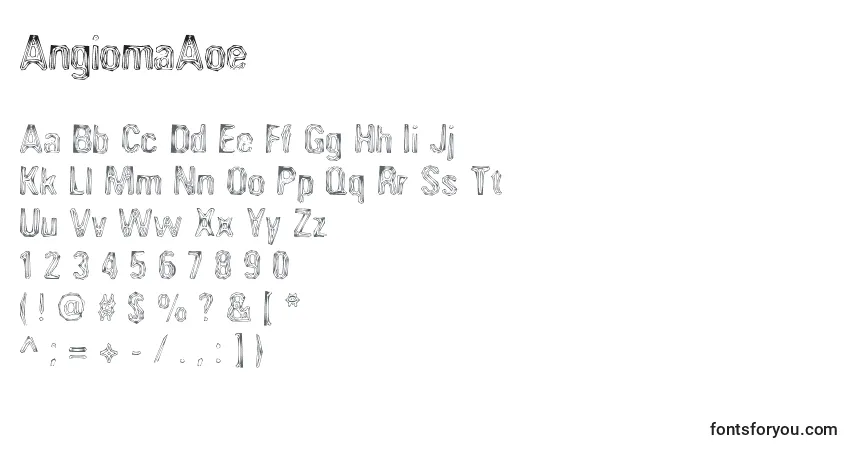 Шрифт AngiomaAoe – алфавит, цифры, специальные символы