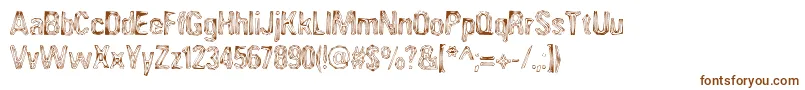 AngiomaAoe-Schriftart – Braune Schriften auf weißem Hintergrund