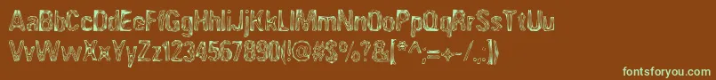 AngiomaAoe-Schriftart – Grüne Schriften auf braunem Hintergrund