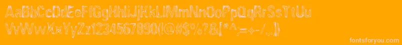 AngiomaAoe-Schriftart – Rosa Schriften auf orangefarbenem Hintergrund