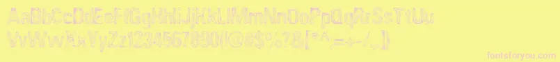 AngiomaAoe-Schriftart – Rosa Schriften auf gelbem Hintergrund