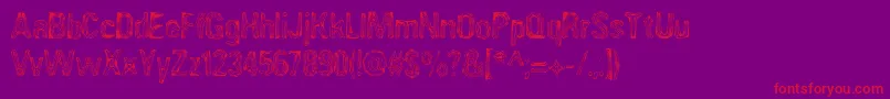 AngiomaAoe-Schriftart – Rote Schriften auf violettem Hintergrund