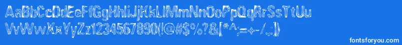 AngiomaAoe-Schriftart – Weiße Schriften auf blauem Hintergrund