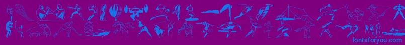 Dfenergetics Font – Blue Fonts on Purple Background