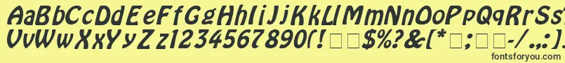 HoborItalic Font – Black Fonts on Yellow Background