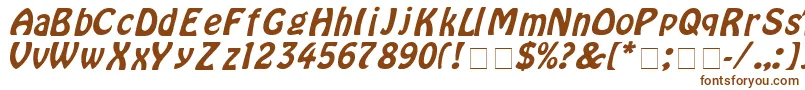 HoborItalic Font – Brown Fonts on White Background