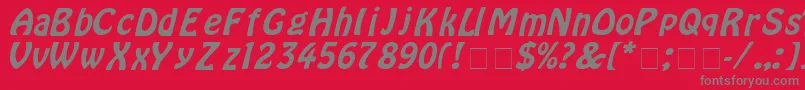 Шрифт HoborItalic – серые шрифты на красном фоне