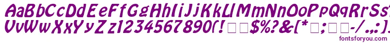HoborItalic Font – Purple Fonts on White Background