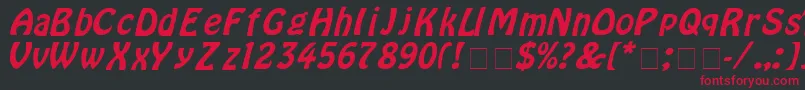 Шрифт HoborItalic – красные шрифты на чёрном фоне
