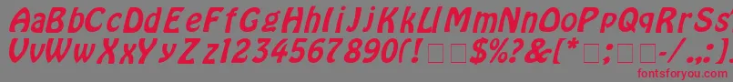 HoborItalic Font – Red Fonts on Gray Background