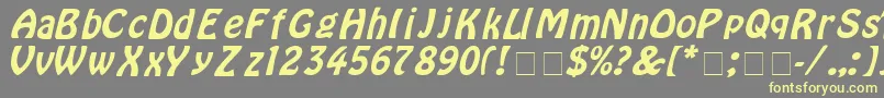 HoborItalic Font – Yellow Fonts on Gray Background