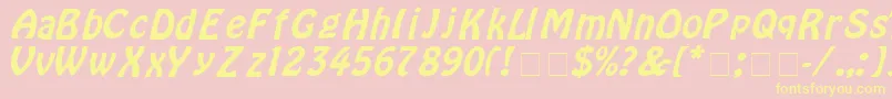 HoborItalic-Schriftart – Gelbe Schriften auf rosa Hintergrund