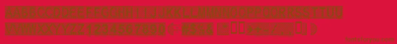 Weitere Informationen zur Secure10a-Schriftart Secure10a-Schriftart – Braune Schriften auf rotem Hintergrund