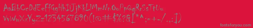 フォントChiller – 赤い背景に灰色の文字
