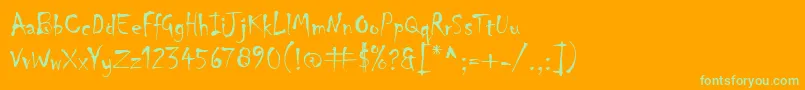 Chiller-Schriftart – Grüne Schriften auf orangefarbenem Hintergrund