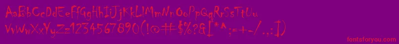 Chiller Font – Red Fonts on Purple Background