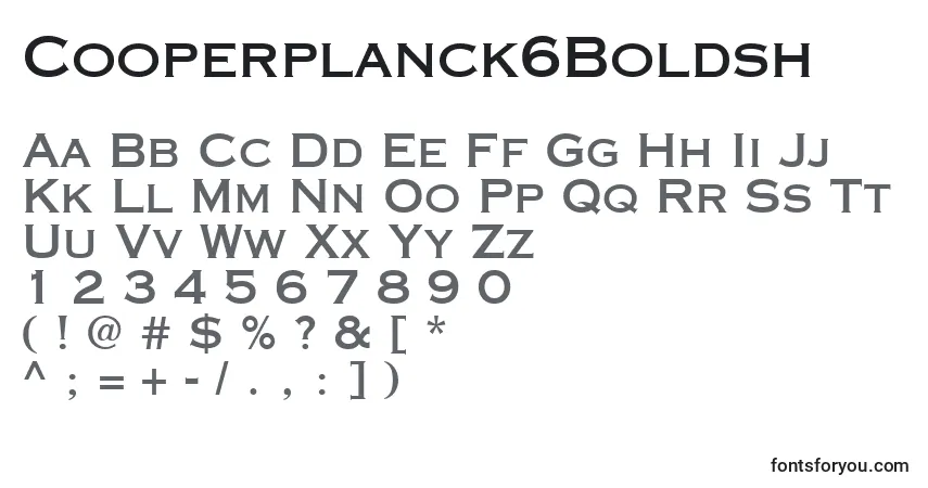 Czcionka Cooperplanck6Boldsh – alfabet, cyfry, specjalne znaki