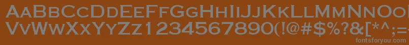 フォントCooperplanck6Boldsh – 茶色の背景に灰色の文字