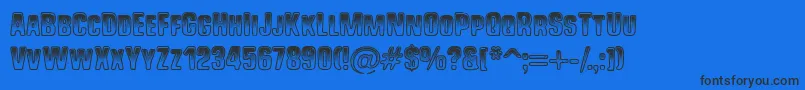 ShockShimmy Font – Black Fonts on Blue Background