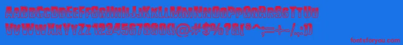 ShockShimmy Font – Red Fonts on Blue Background