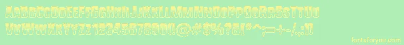 ShockShimmy Font – Yellow Fonts on Green Background