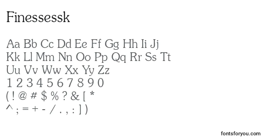 Schriftart Finessessk – Alphabet, Zahlen, spezielle Symbole