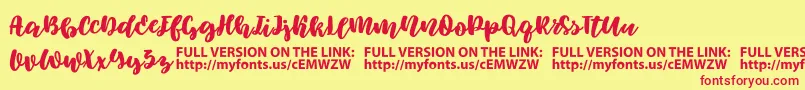 Elowen Font – Red Fonts on Yellow Background